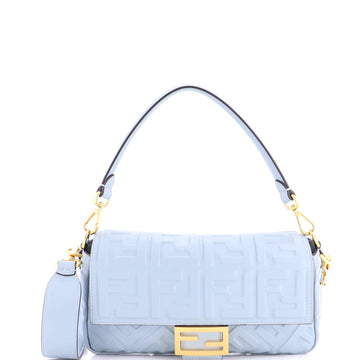Fendi Baguette NM Bag Zucca Embossed Leather Medium