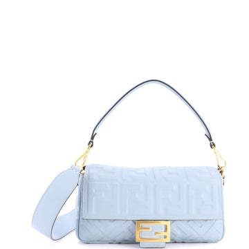 Fendi Baguette NM Bag Zucca Embossed Leather Medium