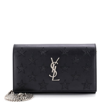 Saint Laurent Classic Monogram Wallet on Chain Leather with Applique
