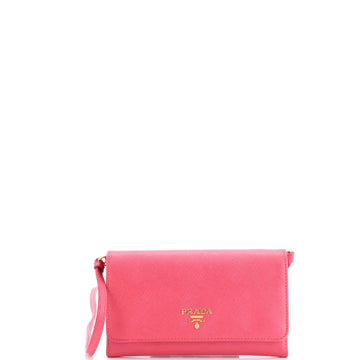 Prada Wallet on Strap Saffiano Leather Small