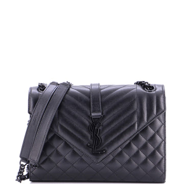 Saint Laurent Classic Monogram Envelope Satchel Mixed Matelasse Leather Medium