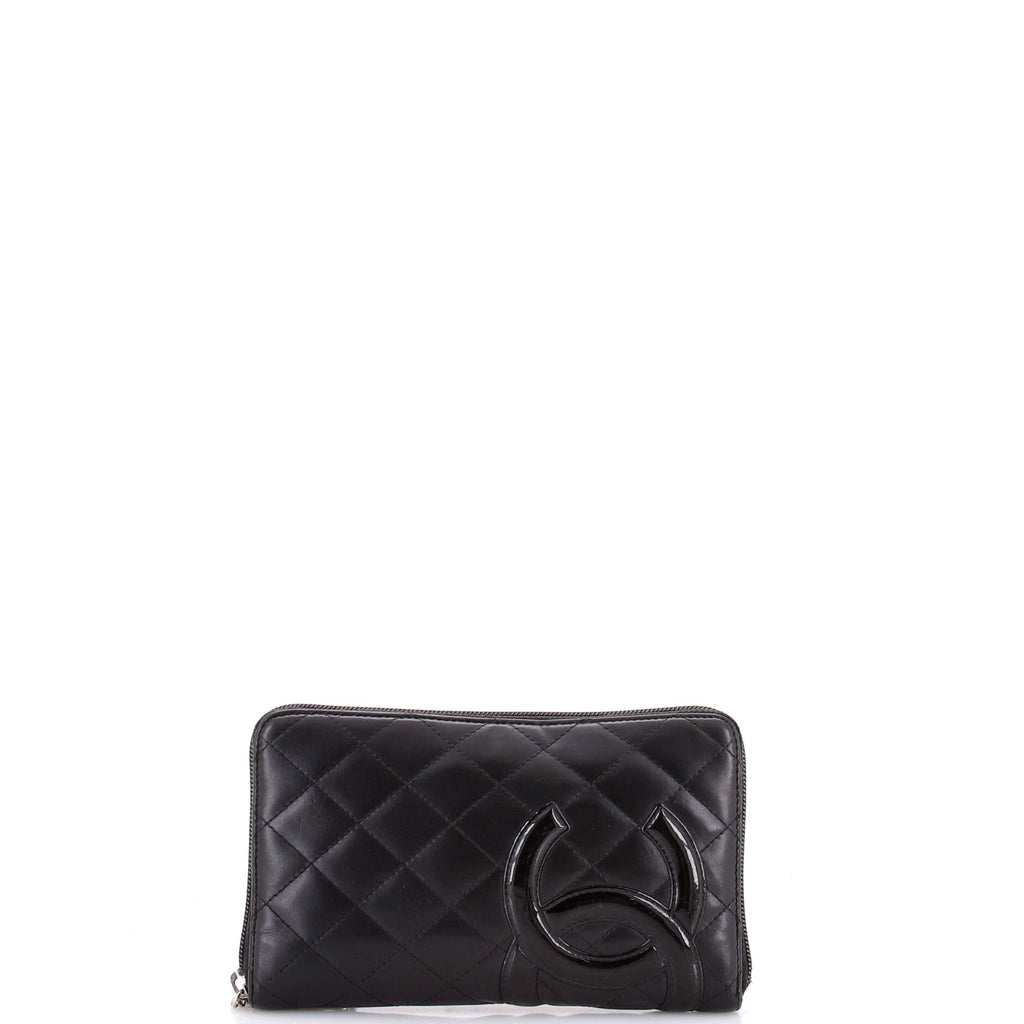 Chanel Cambon Zip Around Organizer Wallet Quilted Lambskin 432338