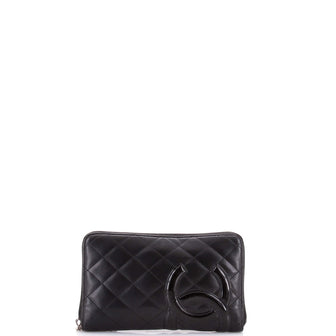Chanel Cambon Zip Around Organizer Wallet Quilted Lambskin