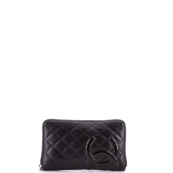 Chanel Cambon Zip Around Organizer Wallet Quilted Lambskin 432338