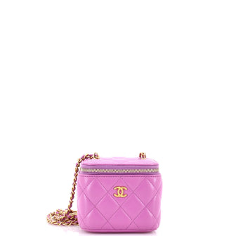 Chanel Pearl Crush Vanity Case with Chain Quilted Lambskin Mini