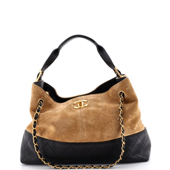 Chanel Metiers d'Art Shopping Bag Quilted Suede and Lambskin Small