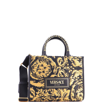 Versace Athena Tote Barocco Raffia Small