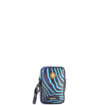 Versace Medusa Biggie Pouch Crossbody Bag Printed Leather Micro