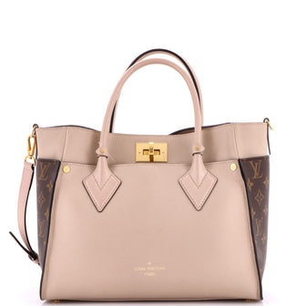 Louis Vuitton On My Side Tote Leather with Monogram Canvas MM