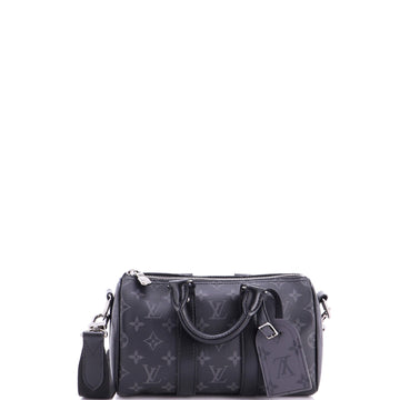 Louis Vuitton Keepall Bandouliere Bag Reverse Monogram Eclipse Canvas 25