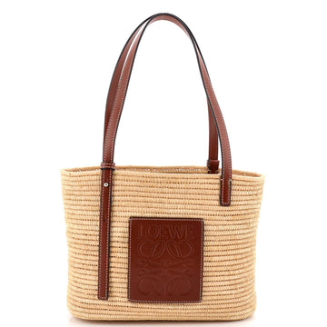 Loewe Square Basket Tote Woven Raffia Small