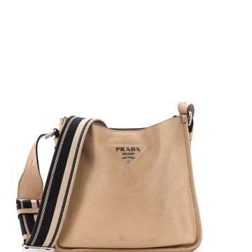 Prada Logo Strap Crossbody Bag Vitello Daino Medium