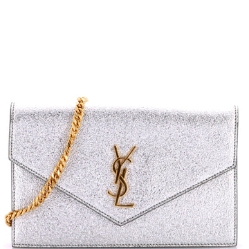 Saint Laurent Classic Monogram Wallet on Chain Leather Small