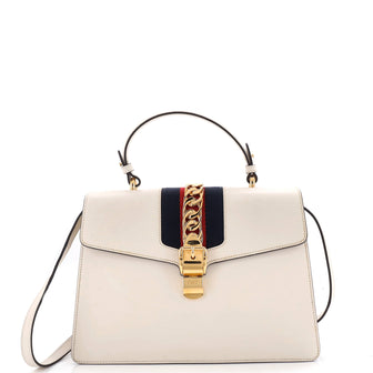Gucci Sylvie Top Handle Bag Leather Medium
