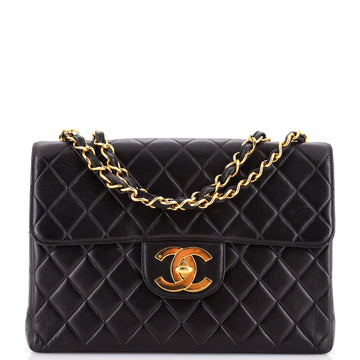 Chanel Vintage Classic Single Flap Bag Quilted Lambskin Jumbo