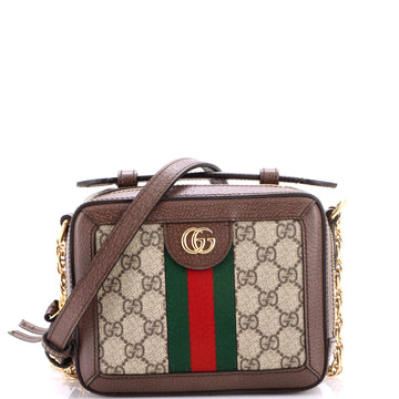 Gucci Ophidia Zip Around Camera Bag GG Coated Canvas Mini