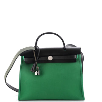 Hermes Herbag Zip Leather and Toile 31