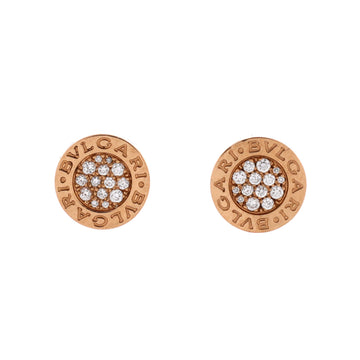 Bvlgari Bvlgari Bvlgari Stud Earrings 18K Rose Gold and Diamonds