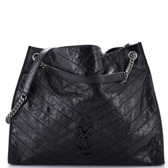Saint Laurent Niki Shopping Tote Matelasse Chevron Leather Large