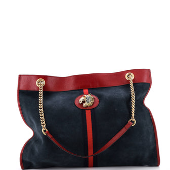 Gucci Rajah Chain Tote Suede Large