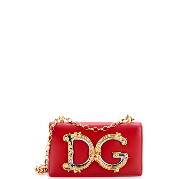 Dolce & Gabbana DG Girls Flap Bag Embellished Leather Mini