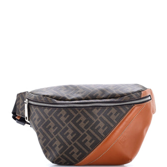 Fendi Zip Belt Bag Zucca Coated Canvas and Leather