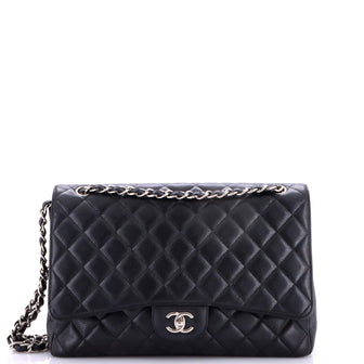 Chanel Classic Single Flap Bag Quilted Caviar Maxi