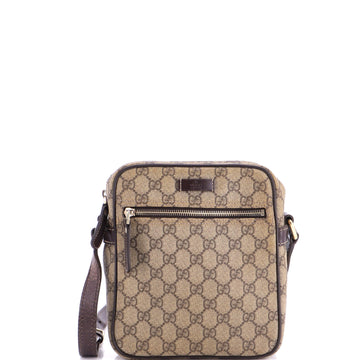 Gucci Front Zip Messenger GG Coated Canvas Small