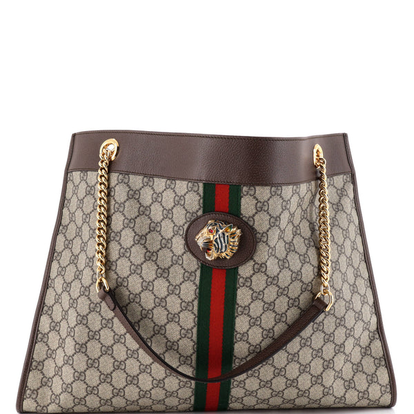 Gucci Rajah Chain Tote GG Coated Canvas Large 432531
