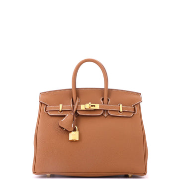 Hermes Birkin Handbag Brown Togo with Gold Hardware 25