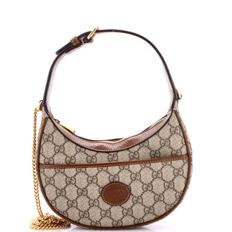 Gucci Interlocking G Patch Half Moon Hobo GG Coated Canvas Mini