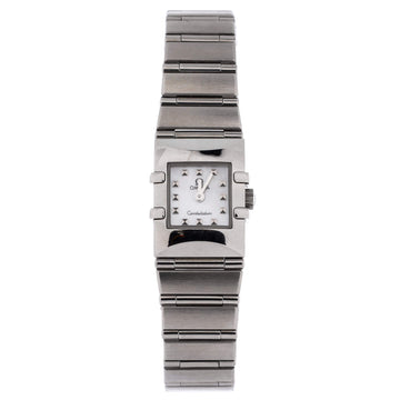 Omega Constellation Carre Quartz Watch Stainless Steel with Mother of Pearl 15