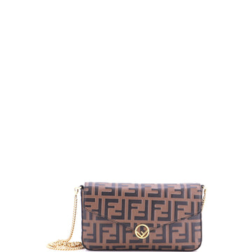 Fendi F is Fendi Envelope Clutch on Chain Zucca Embossed Leather