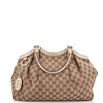 Gucci Sukey Tote GG Canvas with Leather Medium