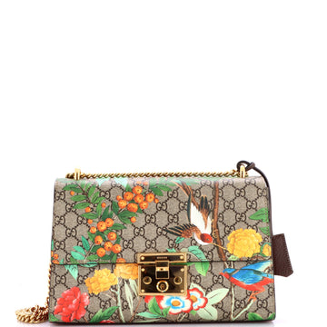 Gucci Padlock Shoulder Bag Tian Print GG Coated Canvas Medium
