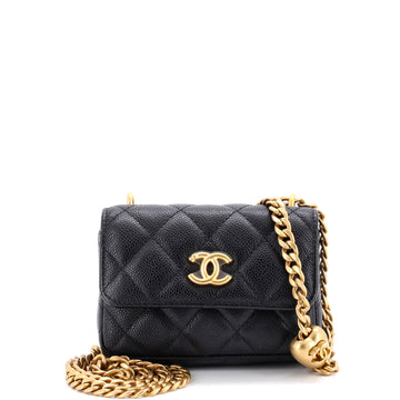 Chanel Sweetheart Clutch with Chain Quilted Caviar