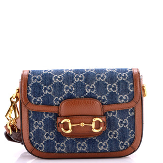 Gucci Horsebit 1955 Shoulder Bag GG Denim Mini