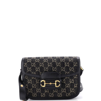 Gucci Horsebit 1955 Shoulder Bag GG Denim Small