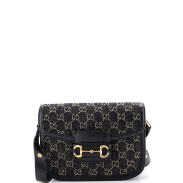 Gucci Horsebit 1955 Shoulder Bag GG Denim Small