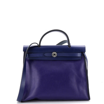 Hermes Herbag Zip Berline Vache Canvas and Leather 31