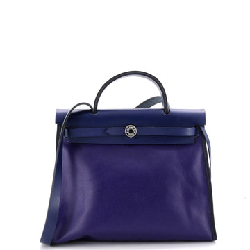 Hermes Herbag Zip Berline Vache Canvas and Leather 31