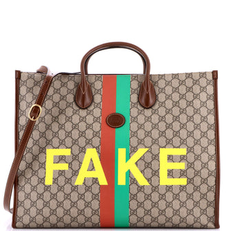 Gucci Fake/Not Convertible Open Tote Printed GG Coated Canvas Large