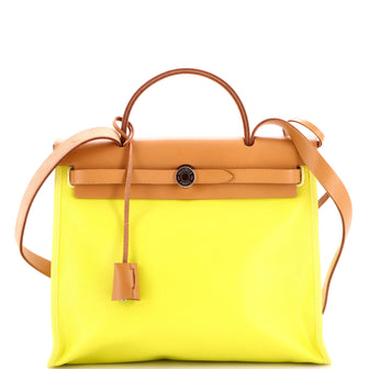 Hermes Herbag Zip Berline Vache Canvas and Leather 31