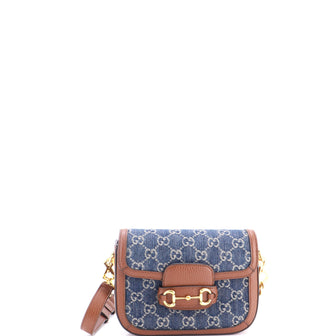 Gucci Horsebit 1955 Shoulder Bag GG Denim Mini