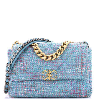 Chanel 19 Flap Bag Quilted Tweed Large