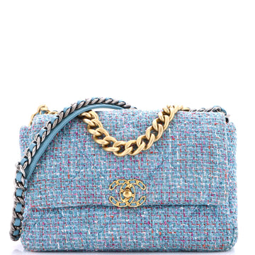 Chanel 19 Flap Bag Quilted Tweed Large
