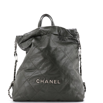 Chanel 22 Chain Backpack Quilted Calfskin Large