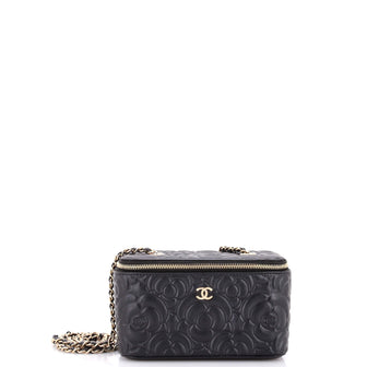 Chanel Classic Vanity Case with Chain Camellia Lambskin Small