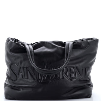 Saint Laurent Debossed Logo Tote Padded Leather