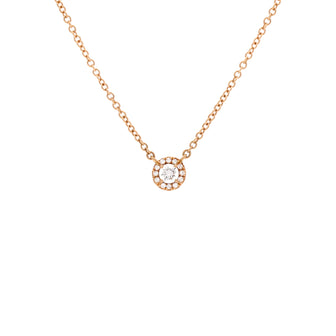 Tiffany & Co. Soleste Round Pendant Necklace Rose Gold with Diamonds